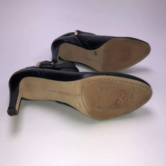 VINCE CAMUTO Black Leather Boot Chrissa Ankle Boot Sz 9M/39 - Picture 3 of 8